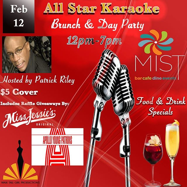 Get your Valentines plans together early as All-Star Karaoke returns. Giveaways courtesy of @miss_jessies @walktallgirl @harlemsheavenhats and Apollo Young Patrons! And as always food and drink specials. This is one you don't want to miss! #karaoke #giveaways #valentines