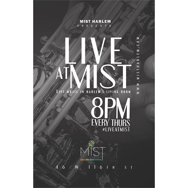 Make your way to our #LiveAtMIST show tonight. Sit & enjoy a glass of wine & great jazz music 🎶 #Jazz #Harlem #MISTHarlem #NYC #music #Live #Performance #show #cocktail #wine #dinner